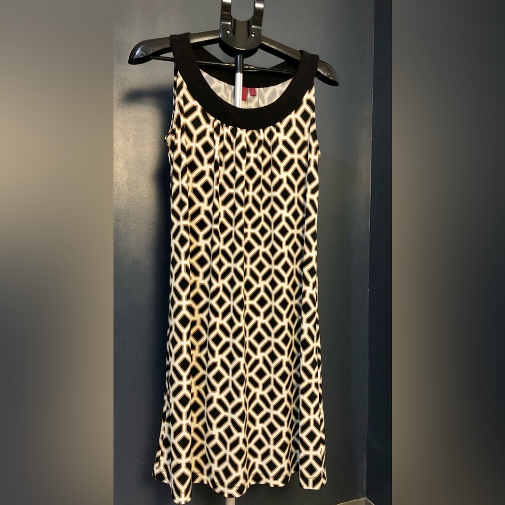 212 Collection Black,  White, and Gold Dress